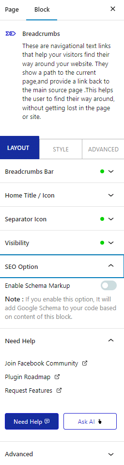 breadcrumbs seo options