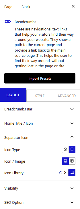 breadcrumbs seperator icon new