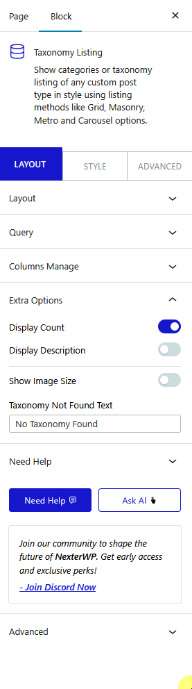 How To Add Taxonomy Listing in WordPress? 8 taxonomy listing extra options new