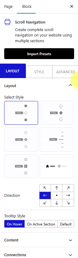 How to Create One Page Scroll Navigation in WordPress? 3 Nexter Blocks Scroll Navigation Layout 1