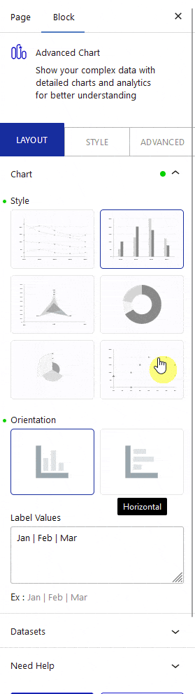 advanced chart bar style