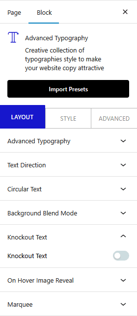 advanced typography knockout text new