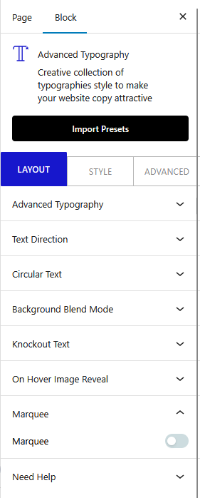How to Add Advanced Typography in WordPress? 13 advanced typography marquee new