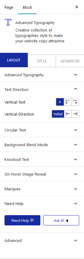 advanced typography text direction