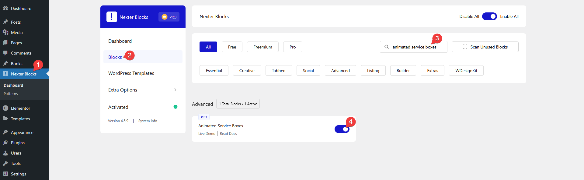 animated service box activation new