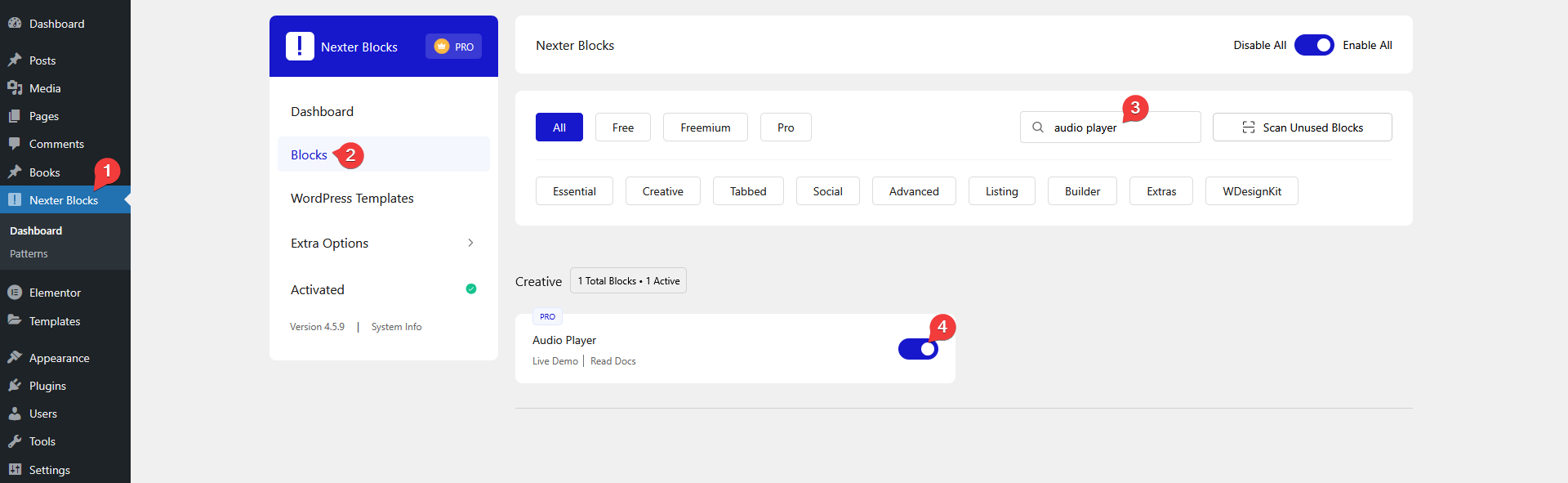 How to Add an Audio Player in WordPress? 5 audio player activation new
