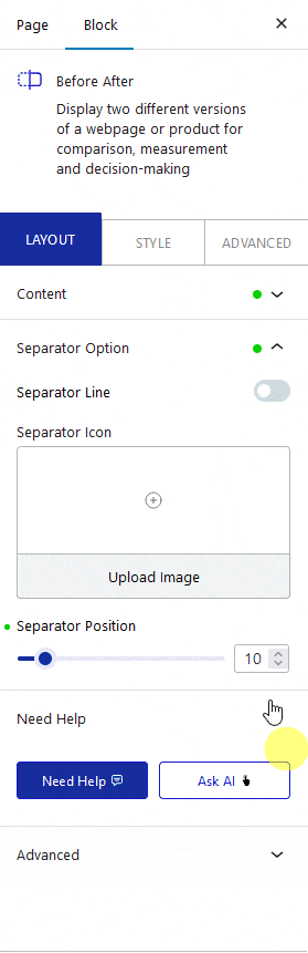 before after separator