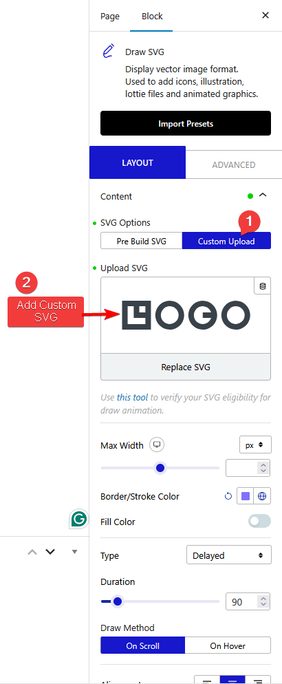 How to Add Custom Animated SVG Icon in WordPress? 5 draw svg custom svg new