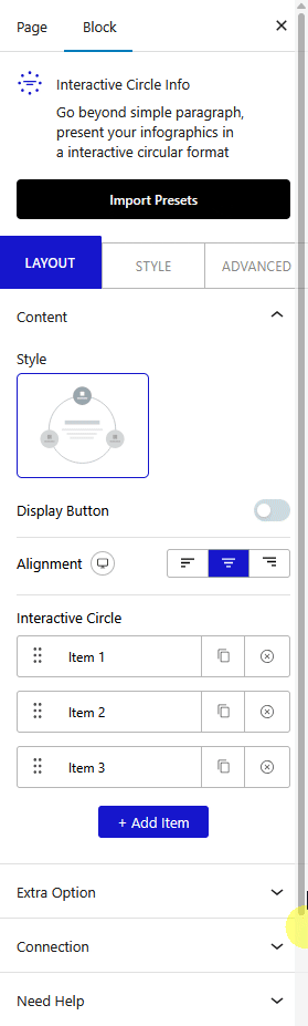 interactive circle info content new