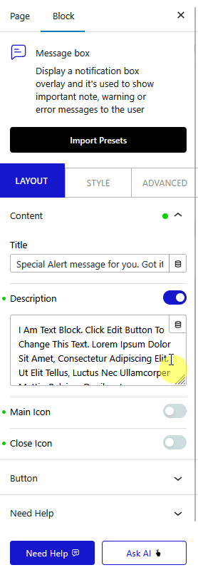 messagebox add button new