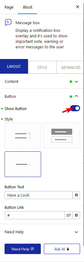 messagebox button