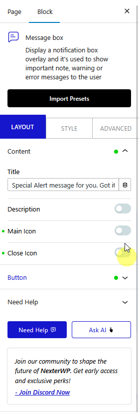 messagebox create alert box new
