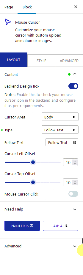 mouse cursor follow