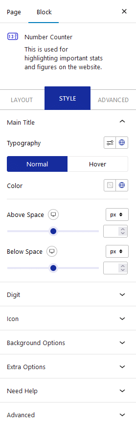 number counter style tab