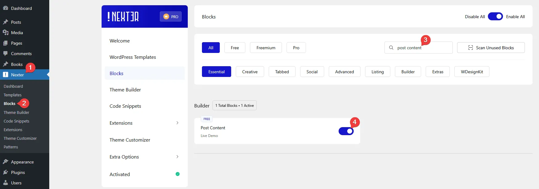 post content activate new 1