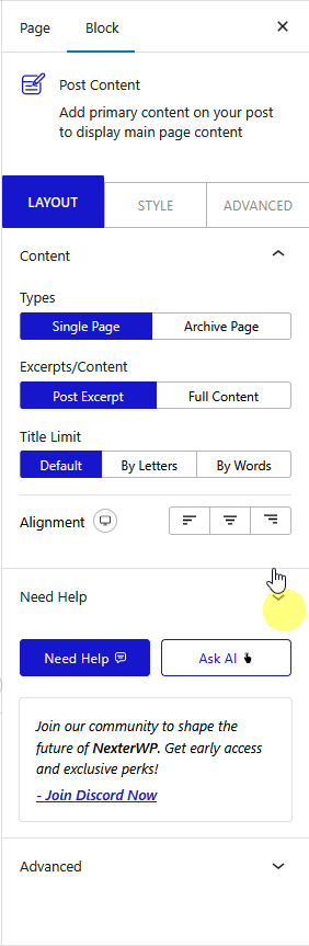 post content layout new