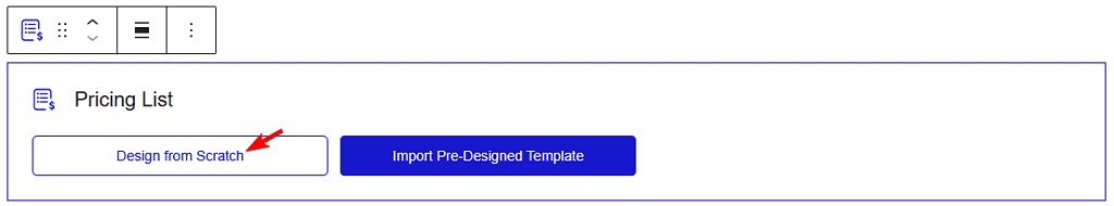 pricing list design type