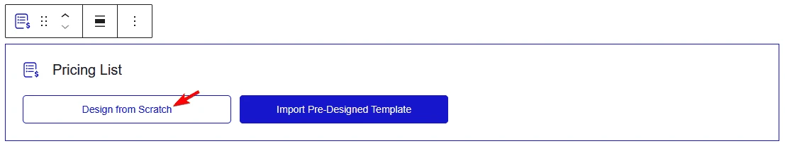 Choosing the pricing list style