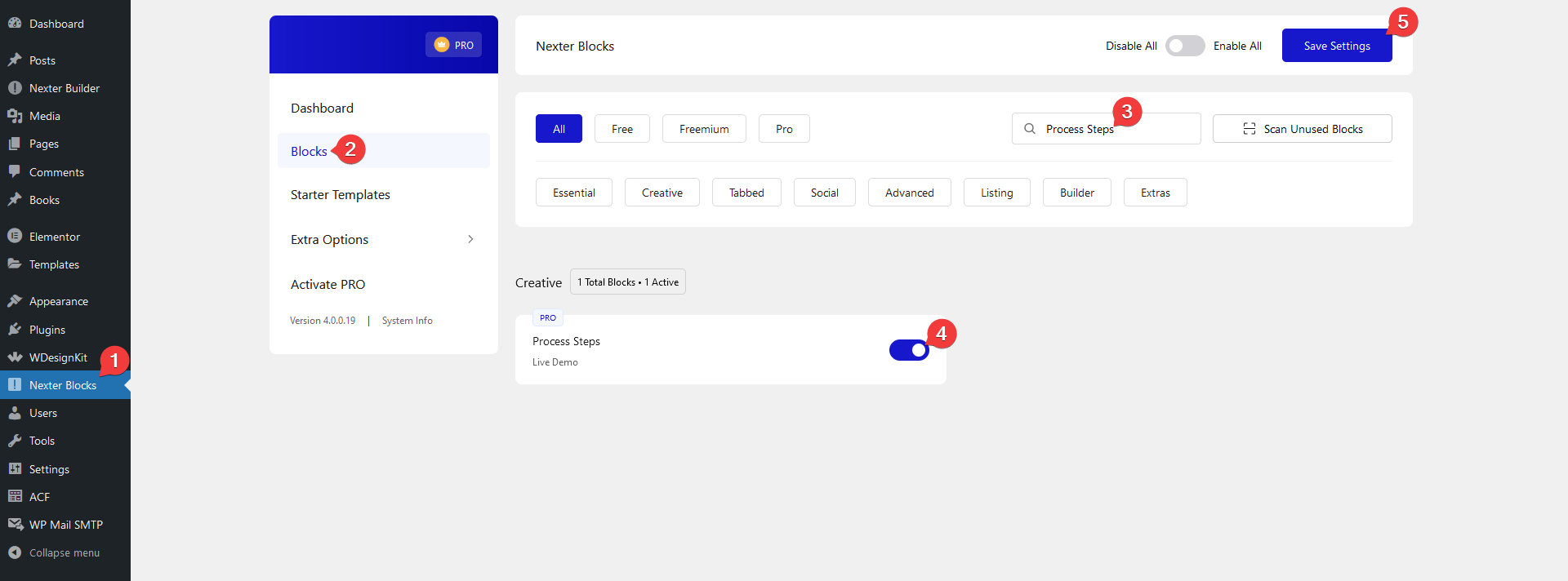 process steps activation