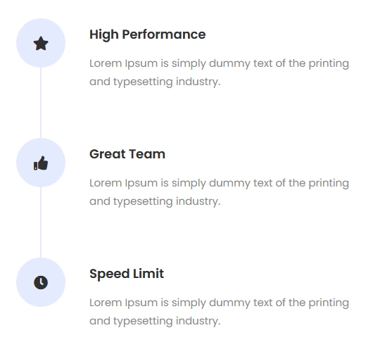 process steps content vertical demo