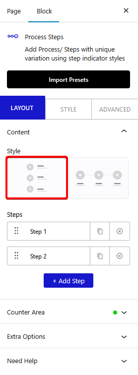 How to Create Vertical Process Steps in WordPress? 5 process steps content vertical new