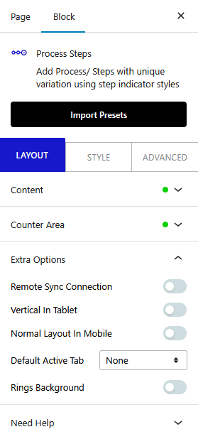 process steps extra options new