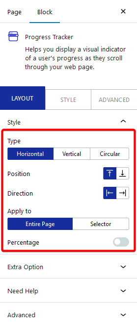 progress tracker layout