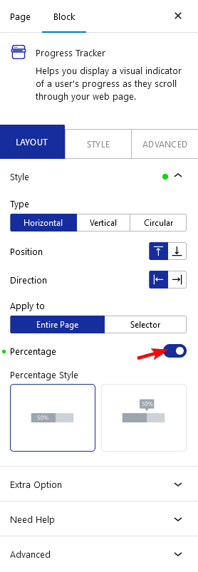 progress tracker percentage