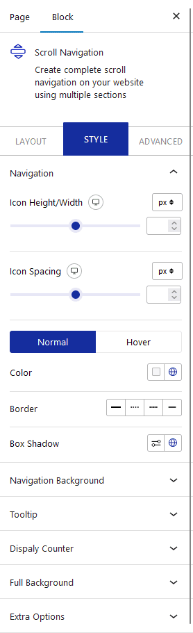 scroll navigation style