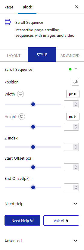 scroll sequence style