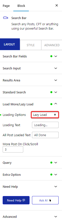 How to Add Ajax Lazy Load to Search Results in WordPress? 2 searchbar lazy load