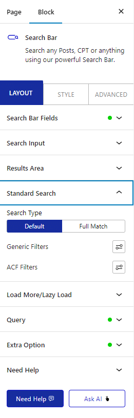 searchbar standard search