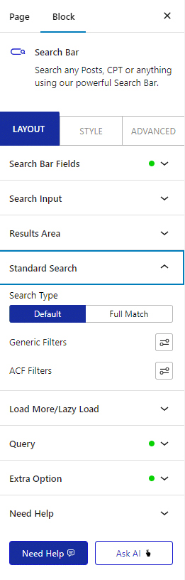 searchbar standard search