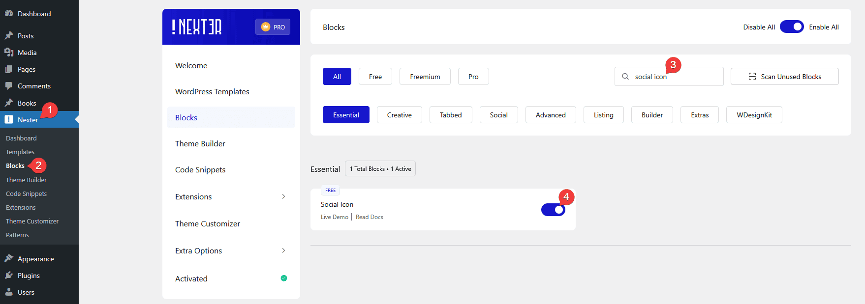 social icons activation new