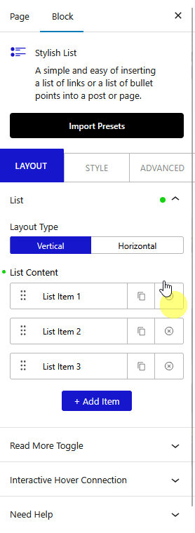 stylish list hover inverse new