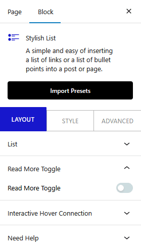 stylish list readmore toggle new