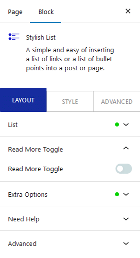 stylish list readmore toggle