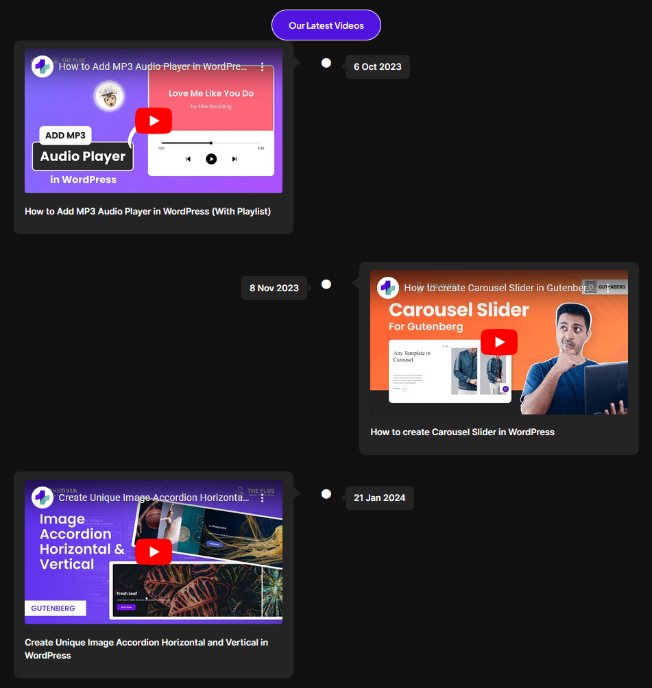 How to Add iFrame Content in WordPress Timeline? 2 timeline iframe demo