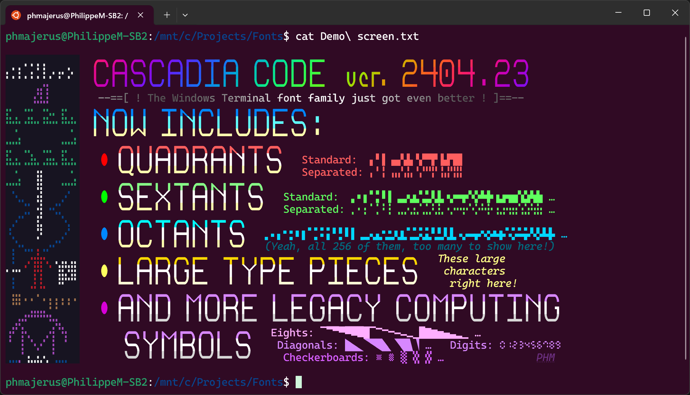 Cascadia Code font