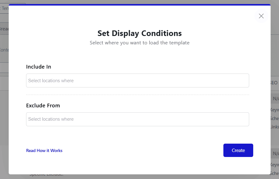 Set Display Conditions