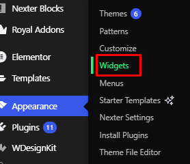Using Widgets for Ad Placement