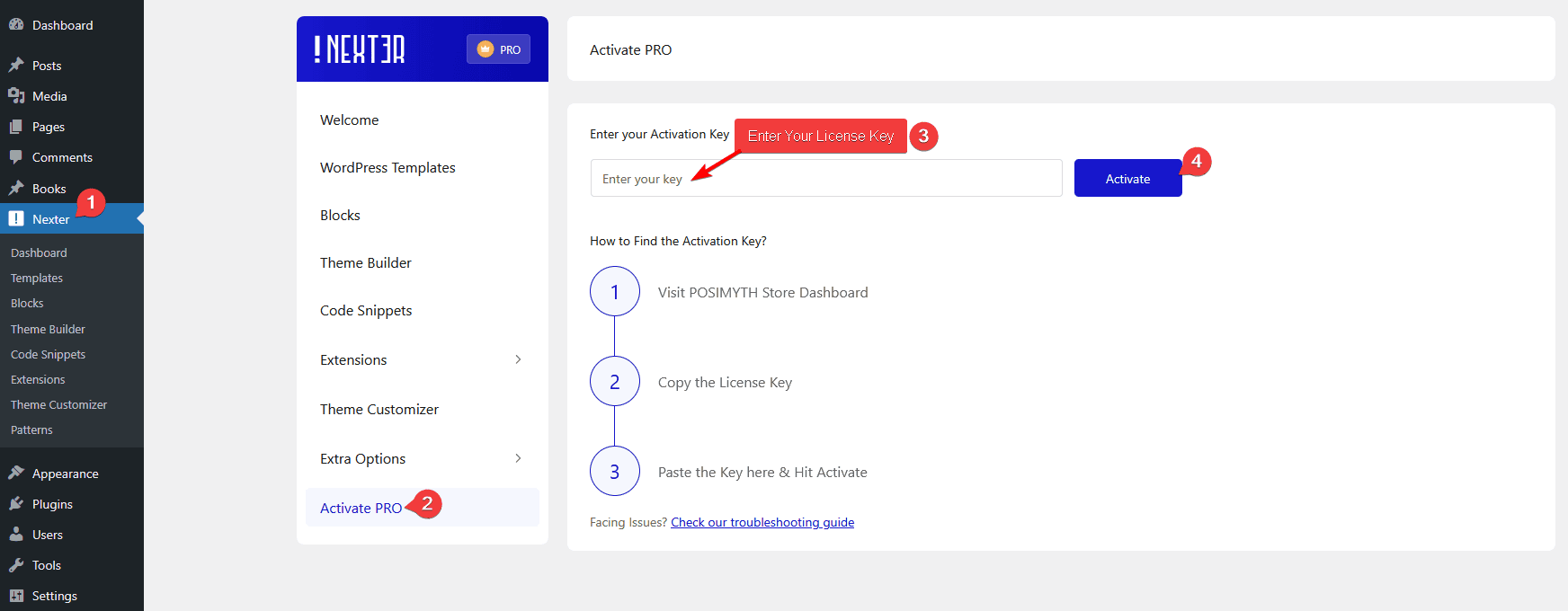 nexter blocks plugin pro activate license new 1