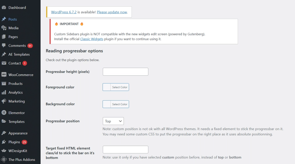 Configure the settings 1