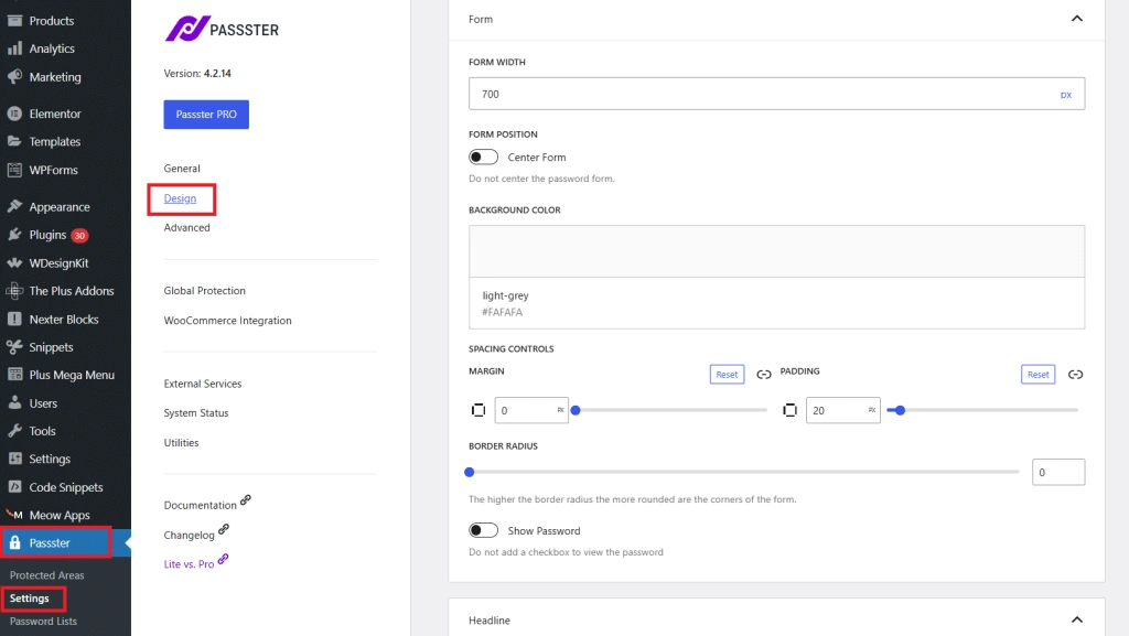 Customize the password protected page