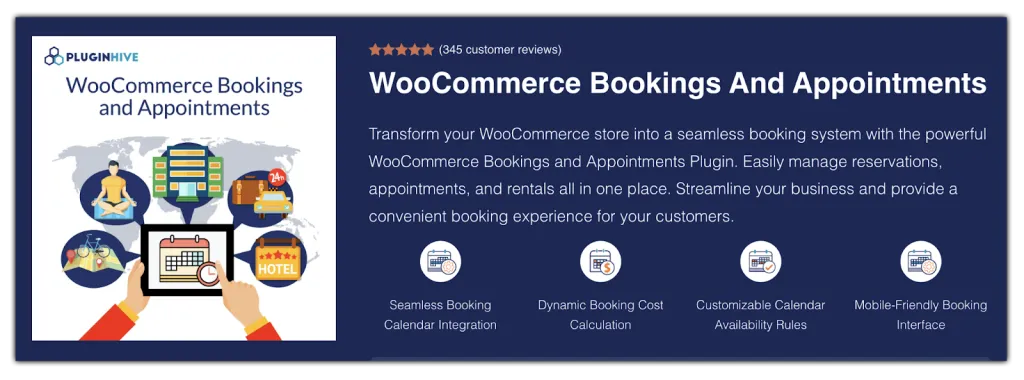 WooCommerce Bookings and Appointments Plugin