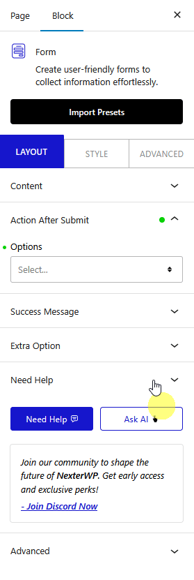 form action after submit activecampaign new