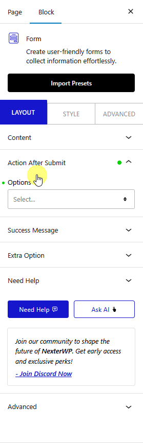 form action after submit auto respond email new