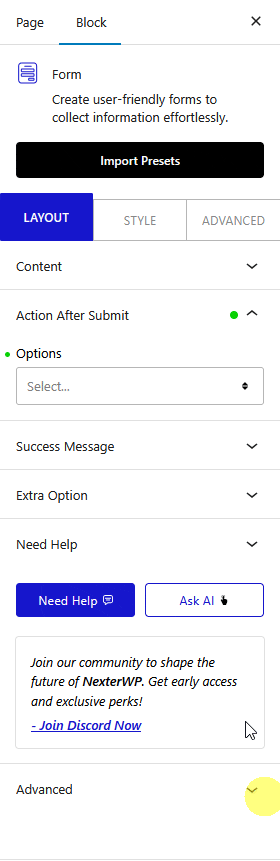 form action after submit getresponse new