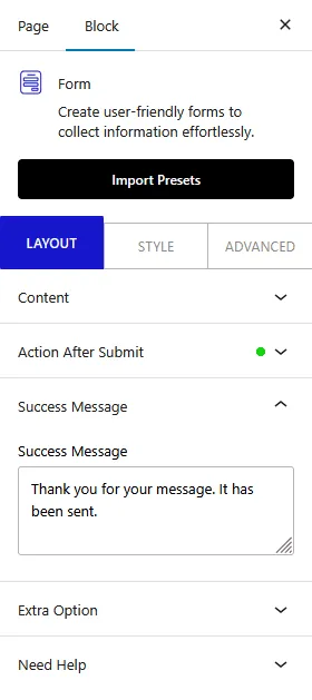 How to Add a Form in WordPress? 6 form success message new