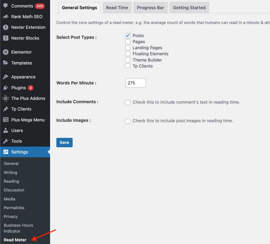 How to Show Estimated Reading Time in WordPress (Easy Guide) 1 Setting Image 1